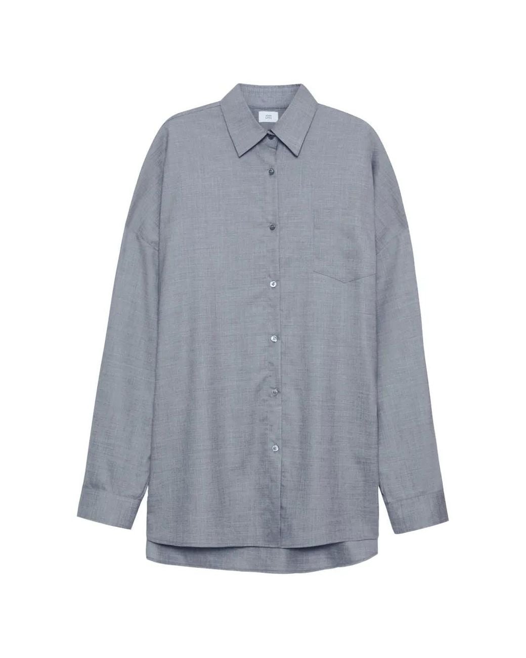 Adam Lippes Gray Chest-Pocket Relaxed-Fit Shirt