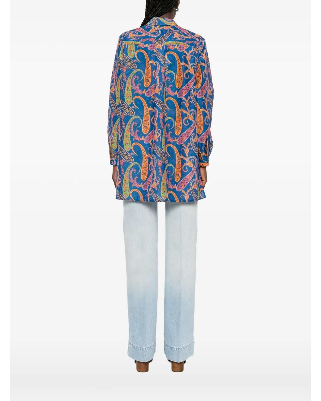 Etro Blue Paisley-Print Shirt