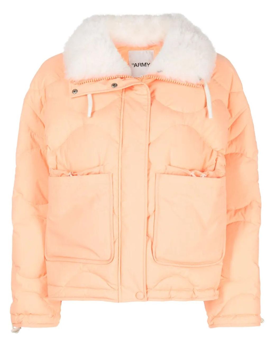 Yves Salomon Pink Concealed-Fastening Padded Jacket