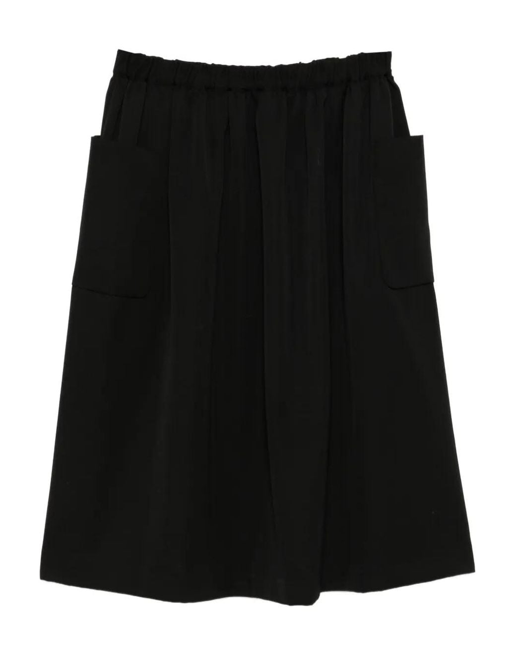 Comme des Garçons Black Wool Midi Skirt