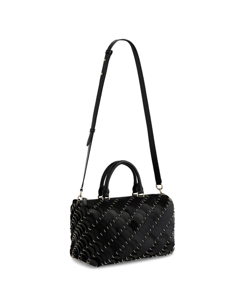 Rabanne Black Paco Leather Tote Bag