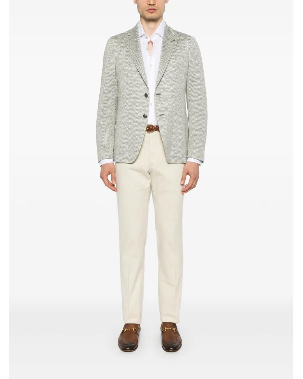 Tagliatore Gray Herringbone Blazer for men