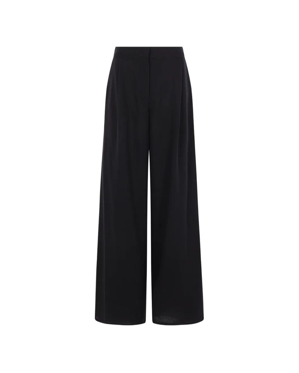 Dusan Black Pleated Wide-Leg Trousers