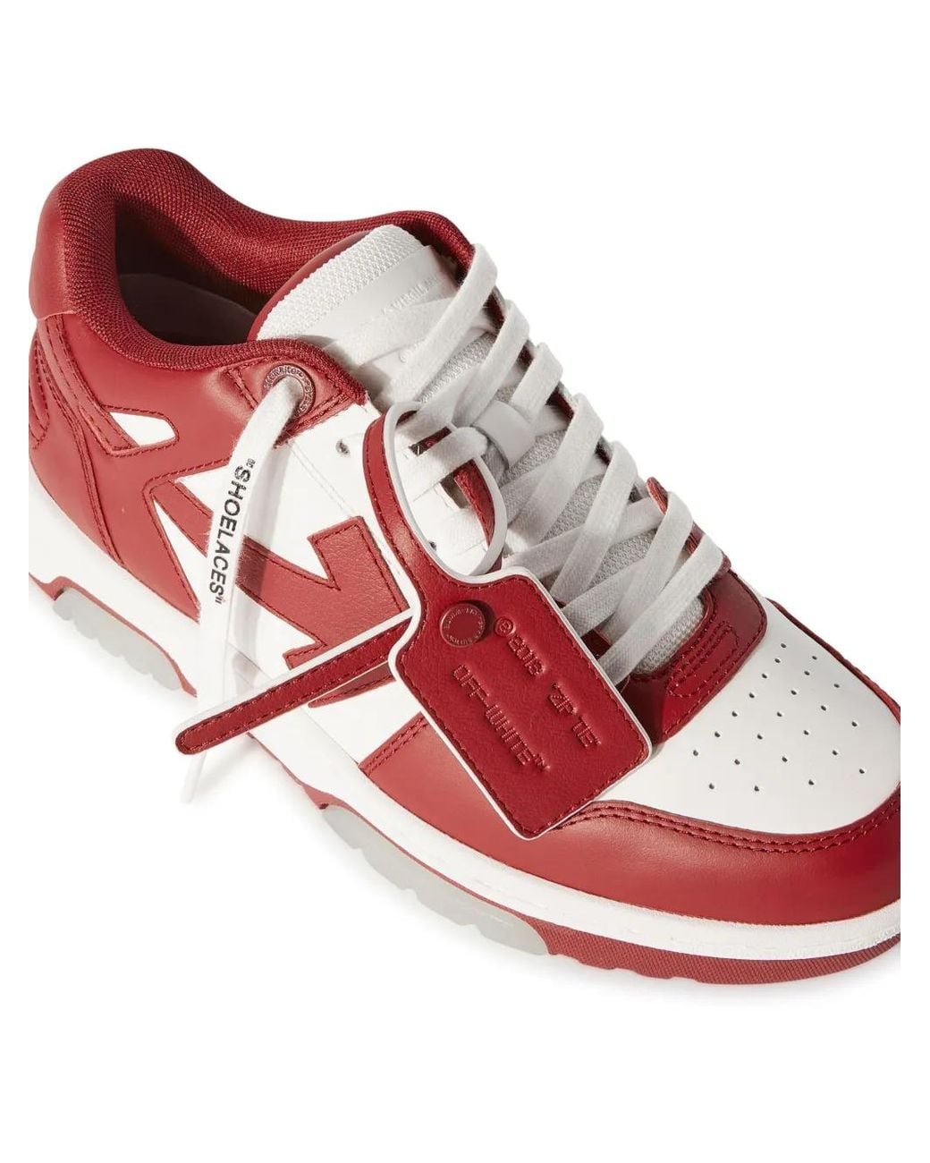 Off-White c/o Virgil Abloh Red Out Of Office "Ooo" Low-Top Sneakers