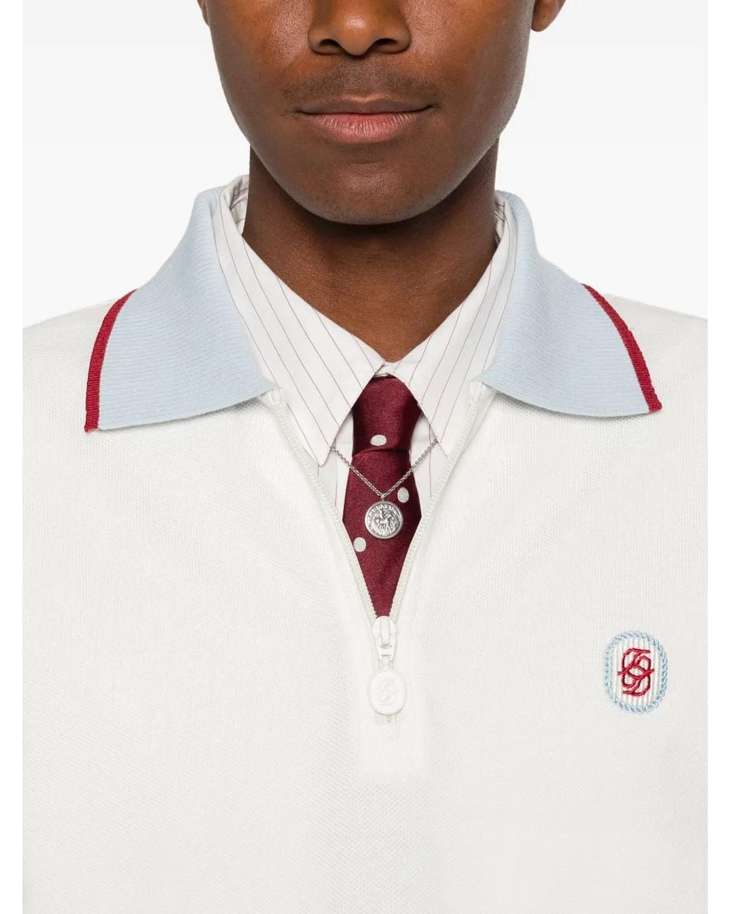 Drole de Monsieur White Long-Sleeves Polo Shirt for men