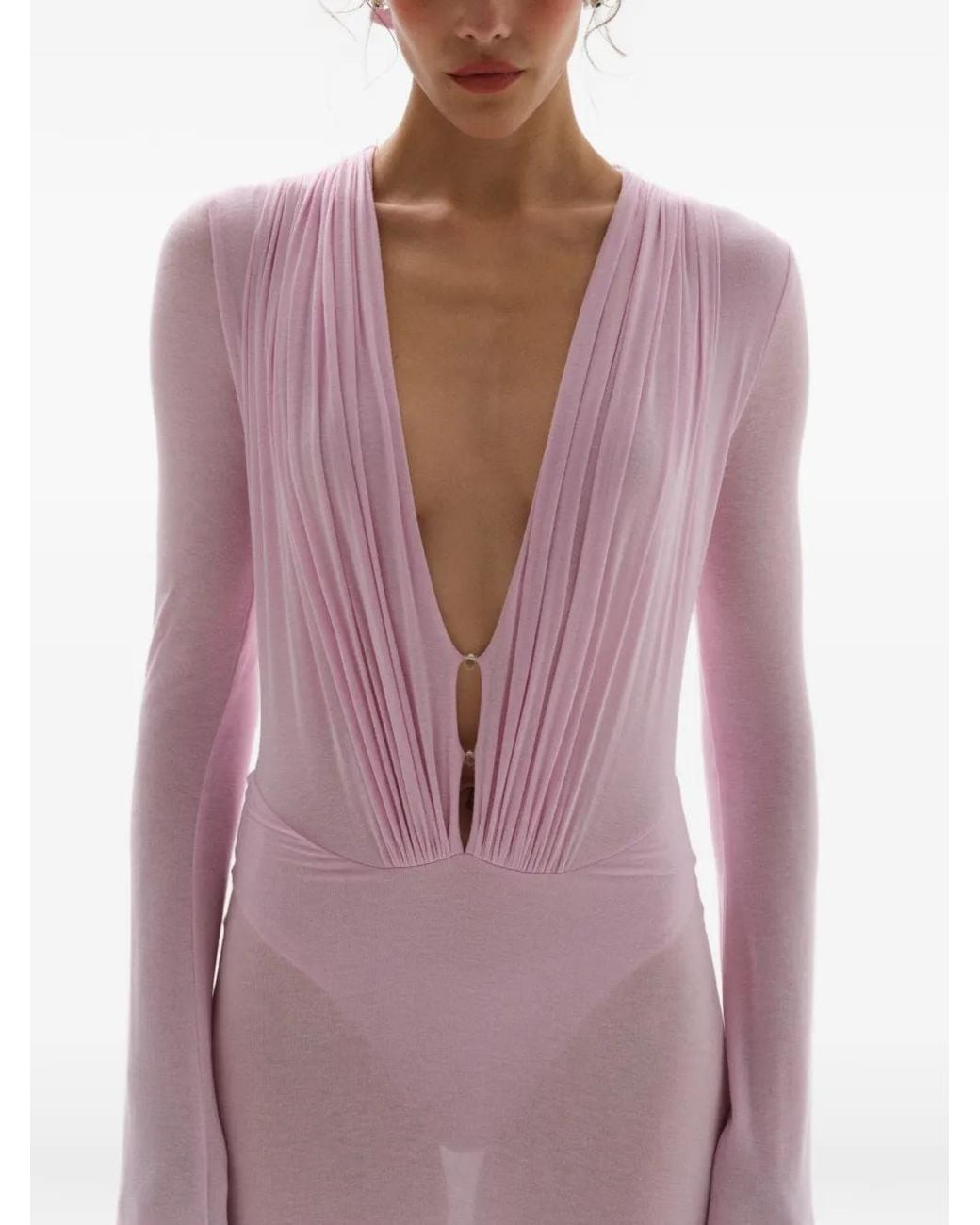 MANURI Pink Suki Draped Long Dress