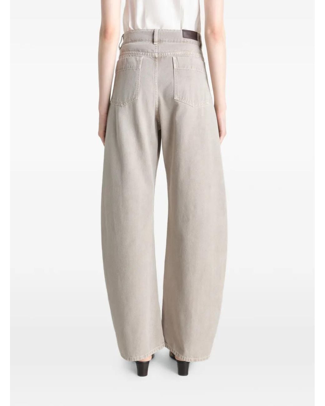 Lemaire White Twisted-Seam High-Waisted Trousers