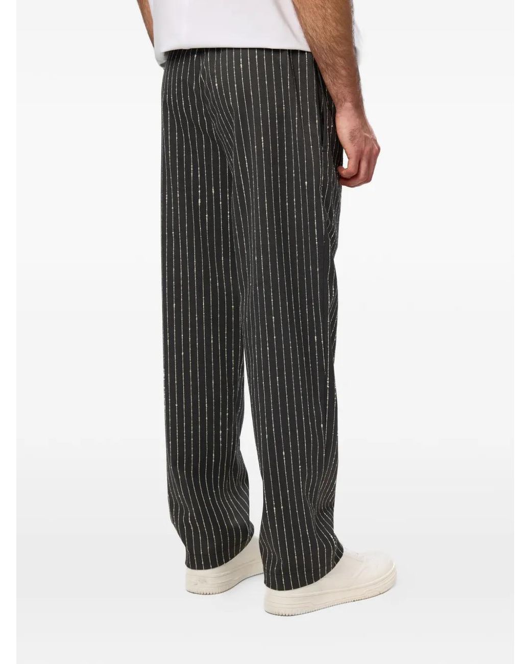 Hamza Black 247 Striped Trousers for men