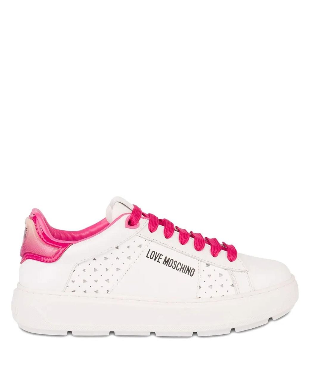 Love Moschino Pink Logo-Detail Sneakers