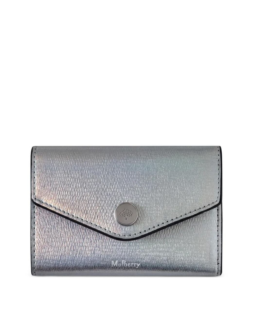 Mulberry Gray Portefeuille Métallisé À Effet Peau De Lézard