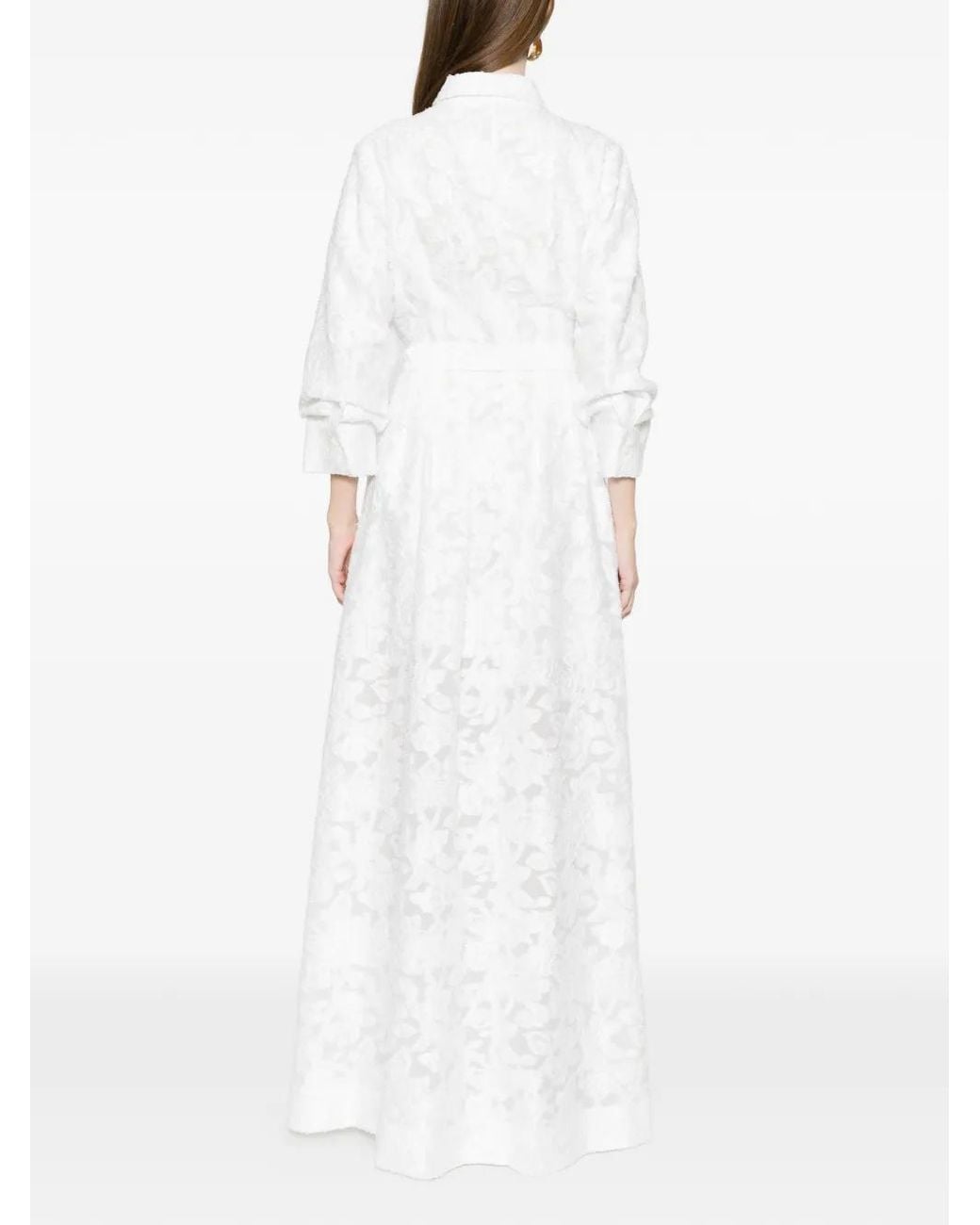 Jonathan Simkhai White Floral Belted Maxi Dress