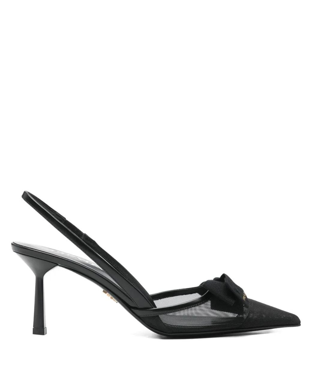 Décolleté A Punta Con Dettaglio Fiocco Logato di Prada in Black