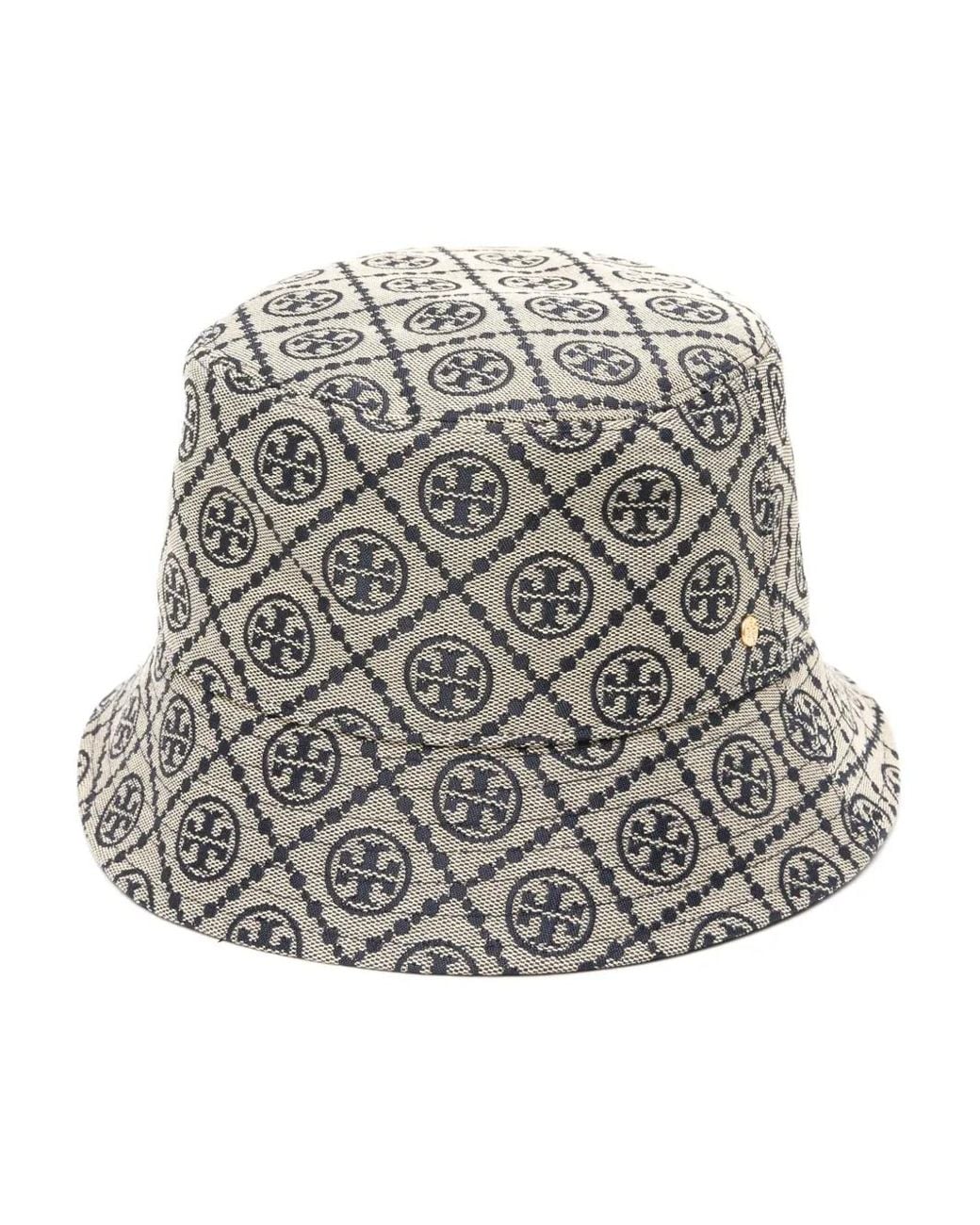 Tory Burch Gray Logo-Jacquard Bucket Hat