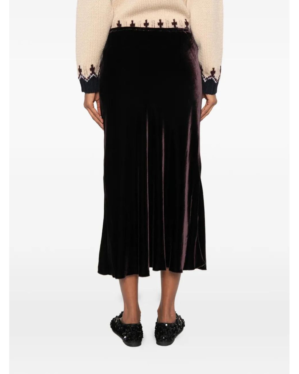 Forte_forte Black Drawstring Midi Skirt