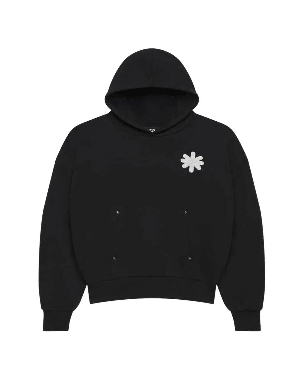 LOSTSHDWS Black Flower-Motif Hoodie for men