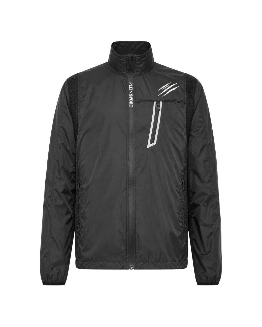 Philipp Plein Black Logo-Print Zip-Up Jacket for men