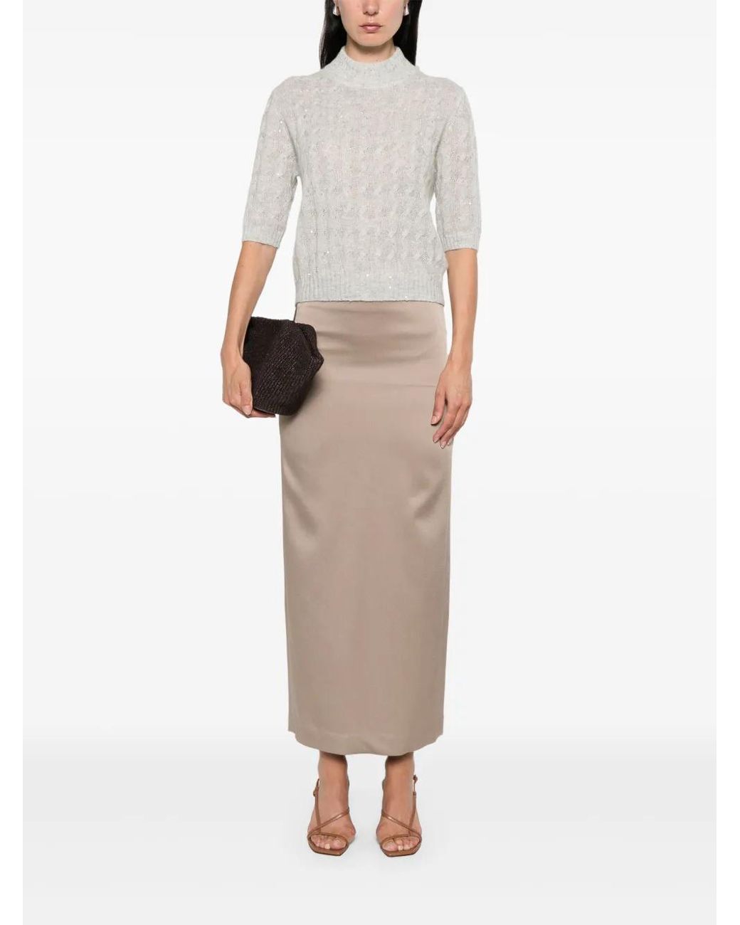 Brunello Cucinelli Natural Long Skirt