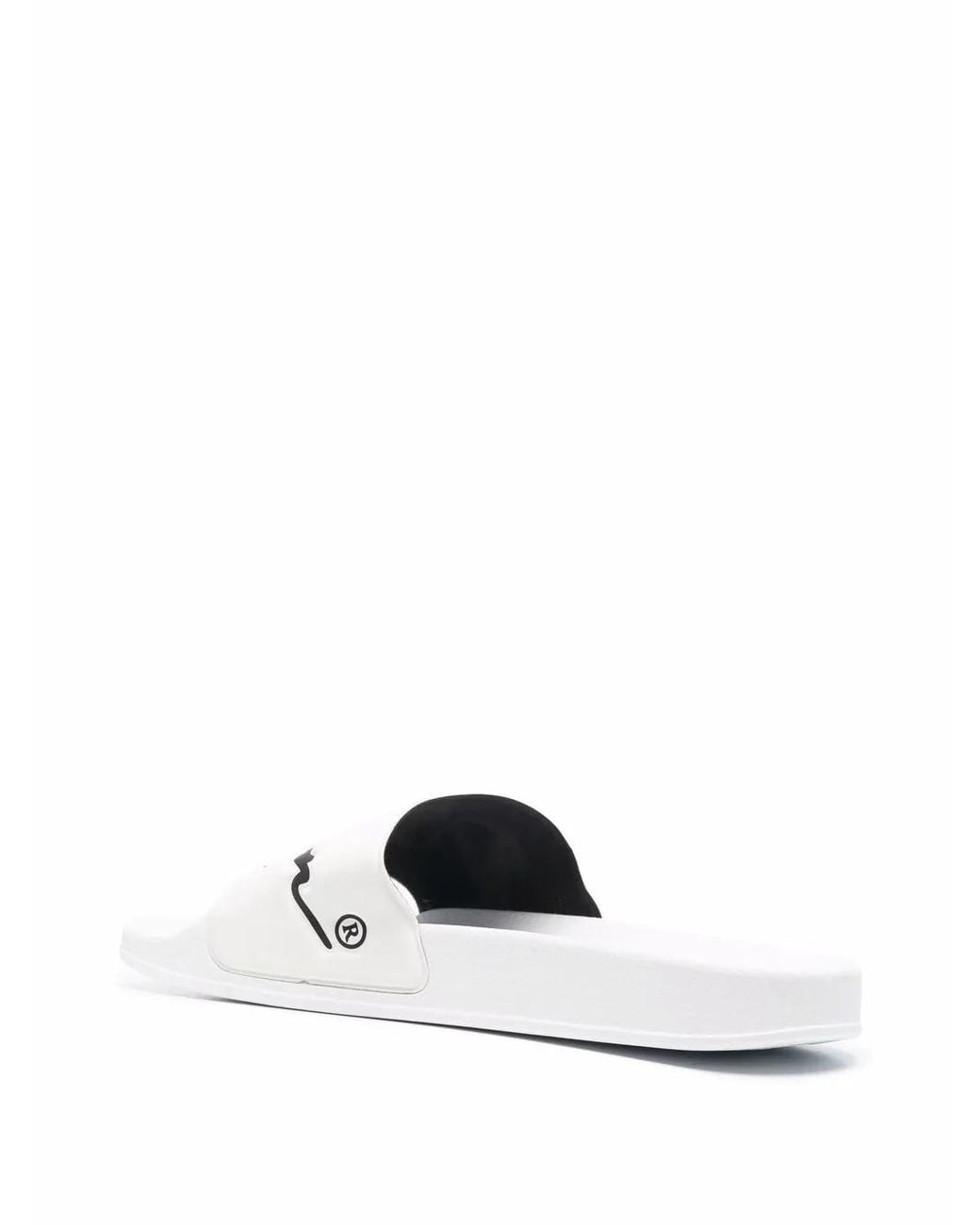Philipp Plein White Embossed Logo Slides