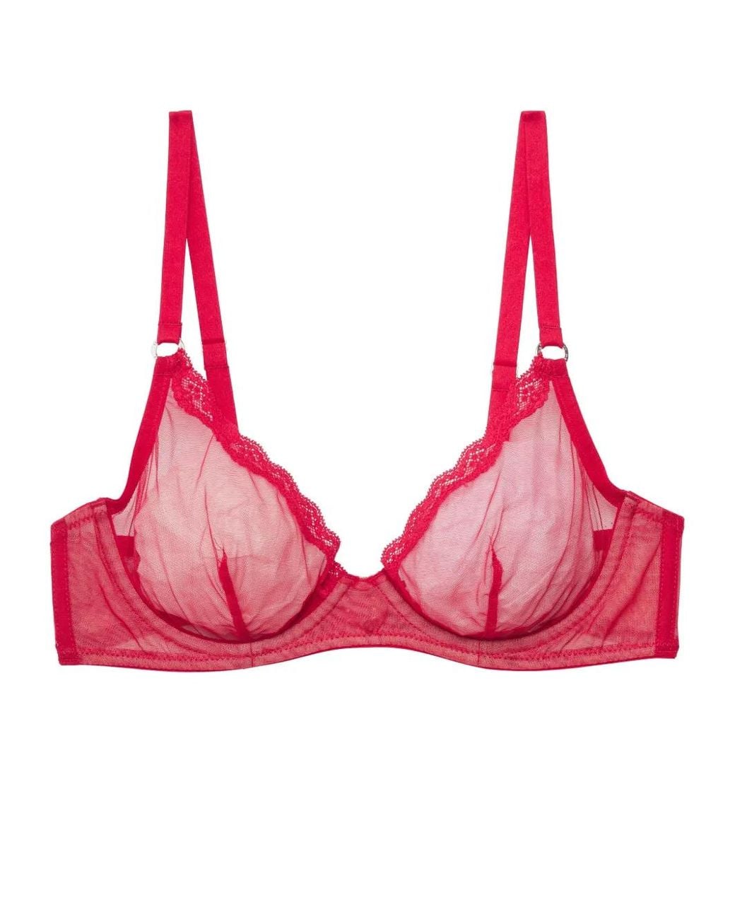 Fleur du Mal Pink Sheer Tulle Demi Bra