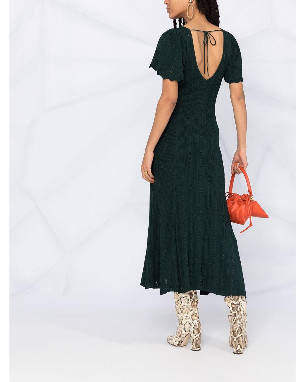 Sandro Marly Knitted Dress in Green | Lyst