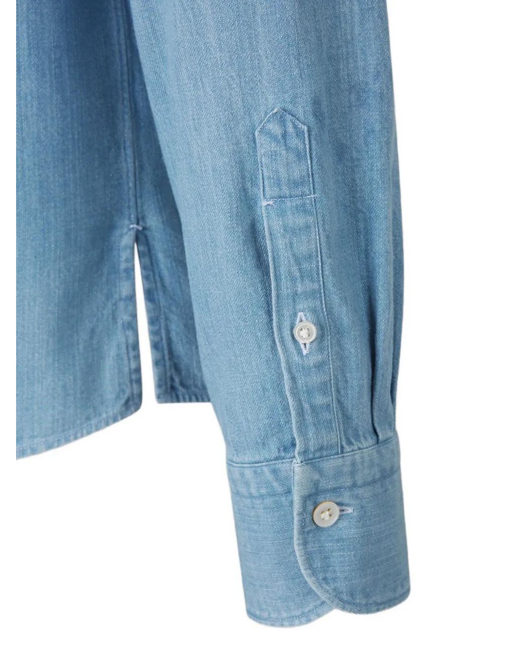 Vincenzo Di Ruggiero Blue Button-Down Long-Sleeve Shirt for men