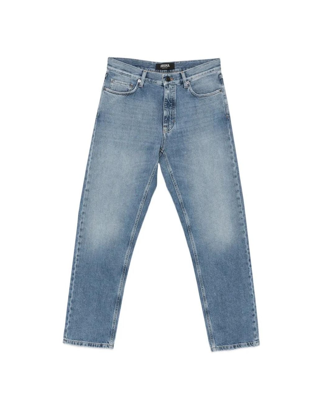 Zegna Blue Belt-Loops Jeans for men