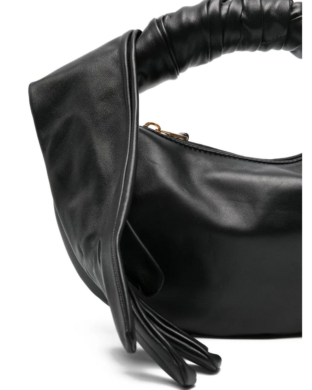 Moschino Black Glove-Handle Leather Tote Bag