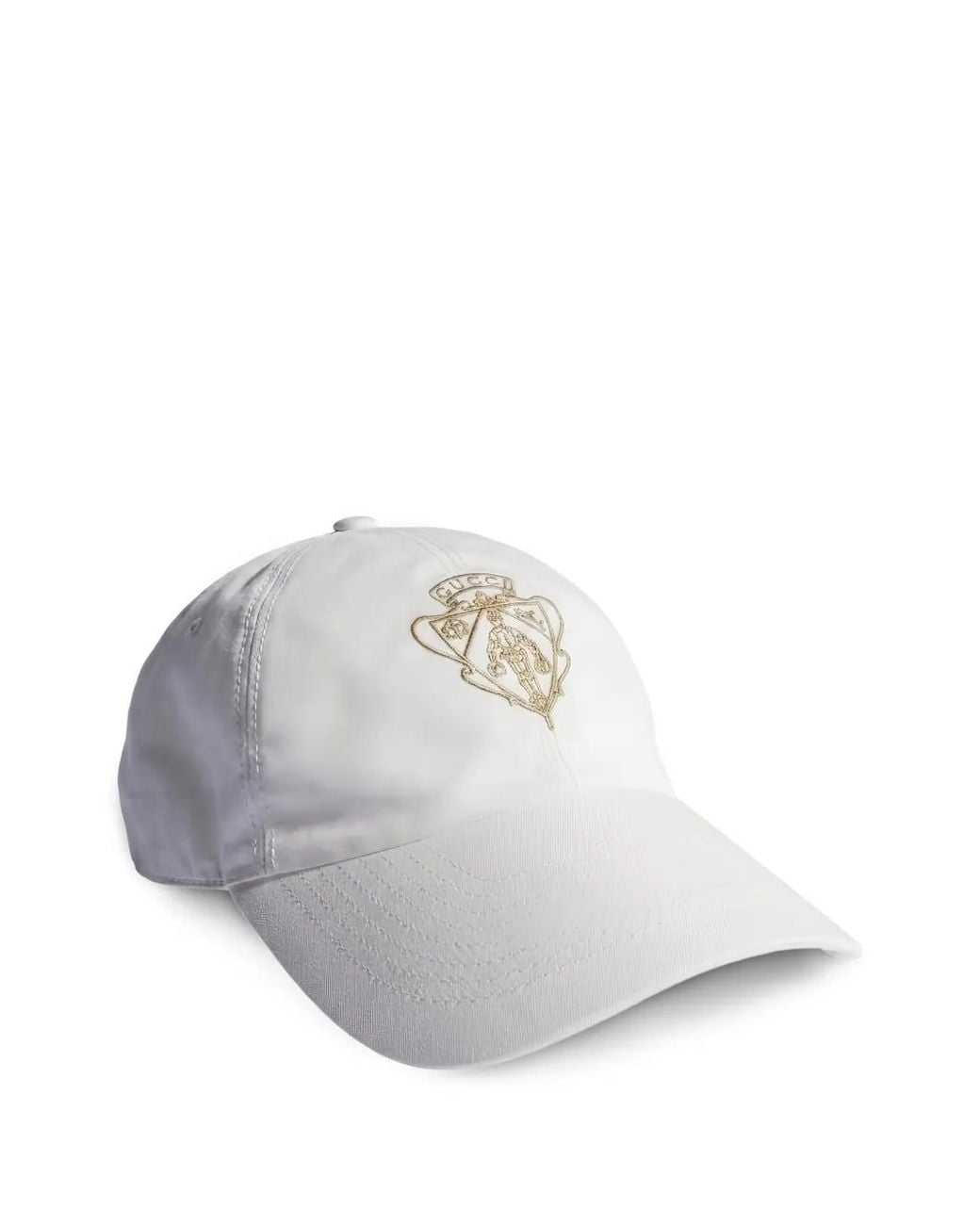Gucci White Cotton Baseball Hat With Embroidery for men