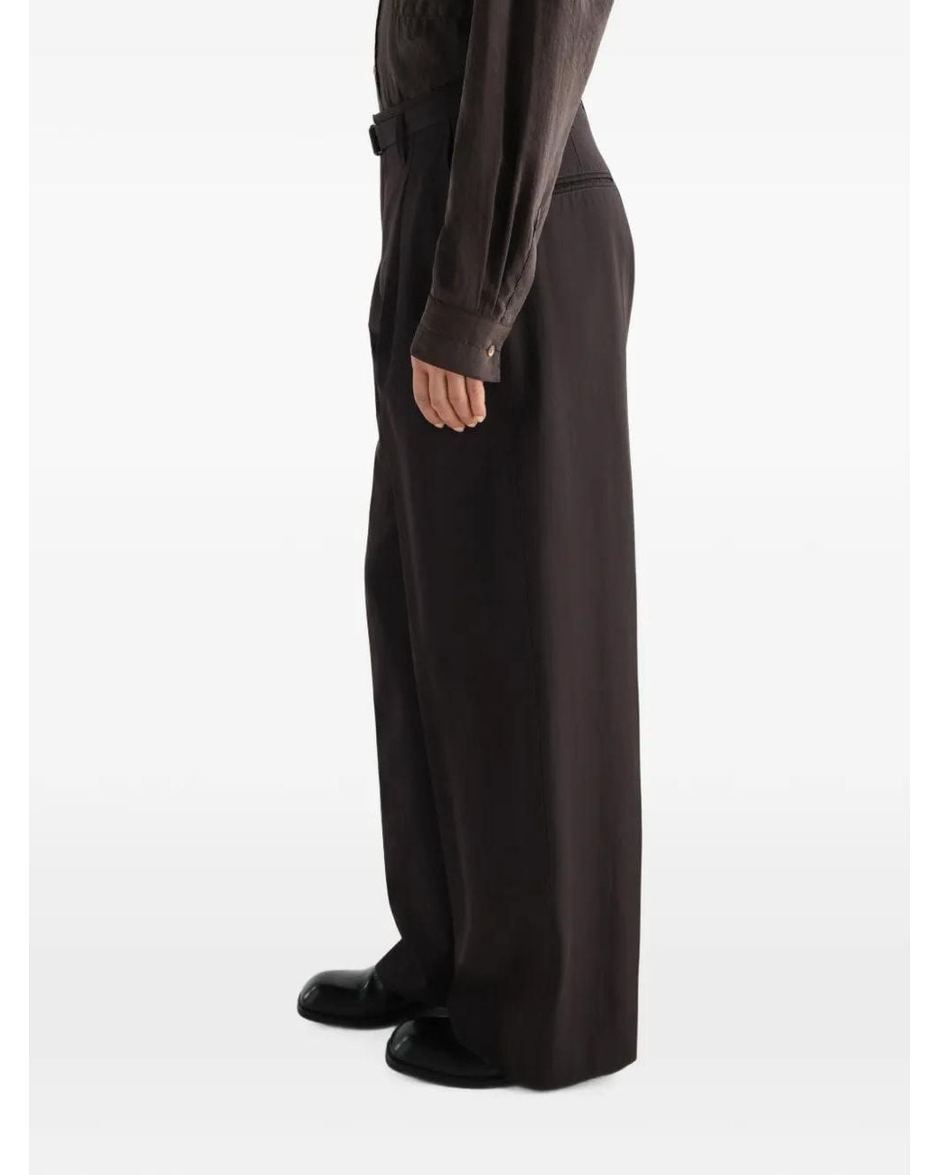 Lemaire Gray Wide Pleated Pants