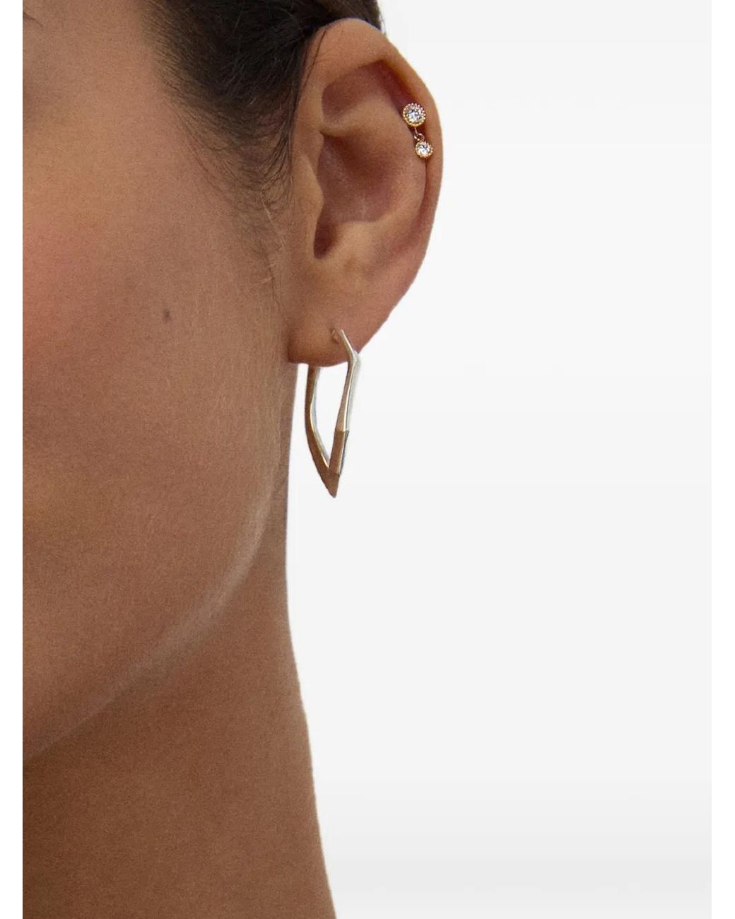 Dinny Hall White Thalassa Medium Hoop Earrings