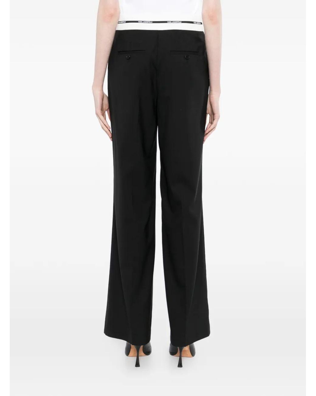 Karl Lagerfeld Black Pantalon À Taille À Logo