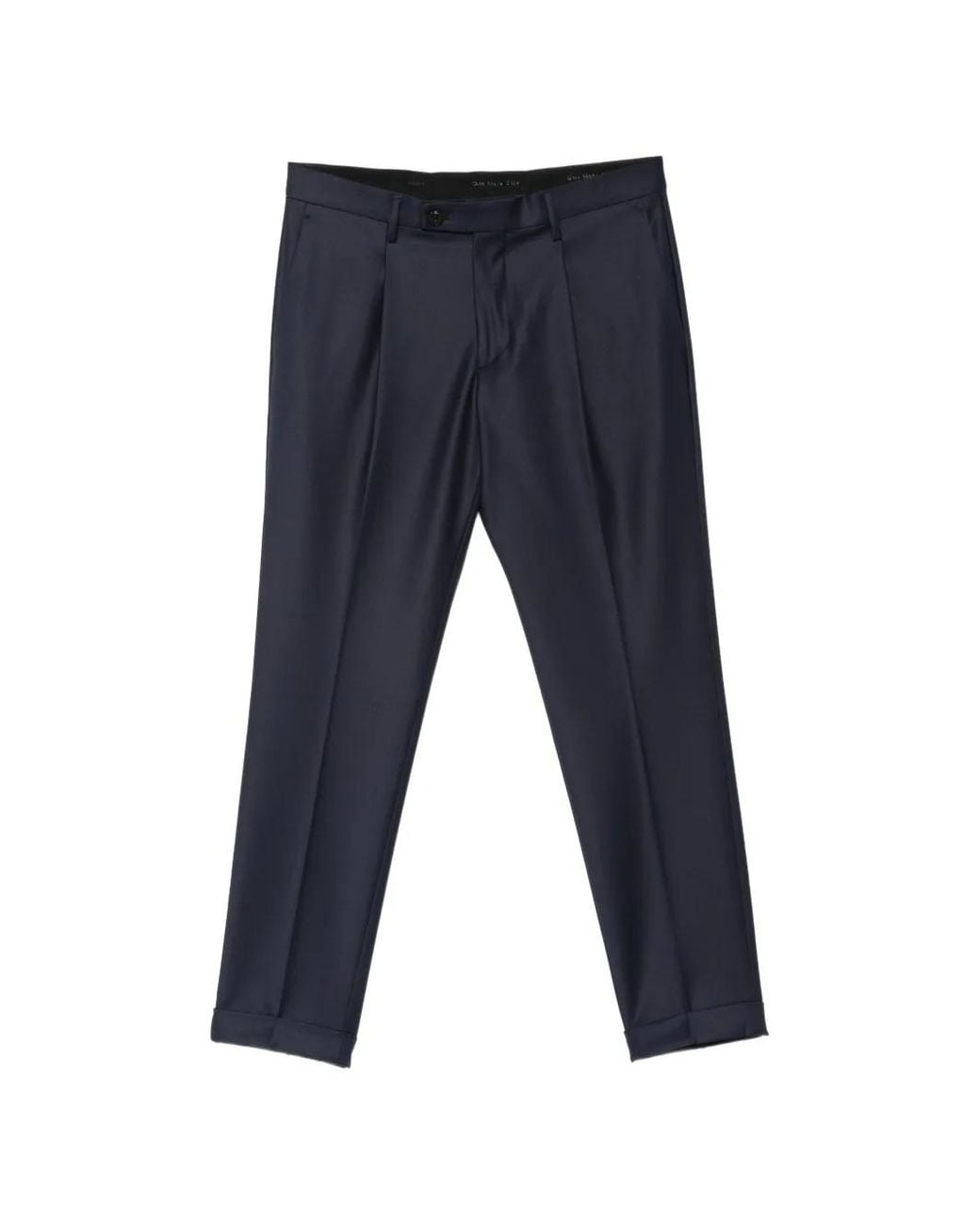 Michael Coal Blue Frederick Pleated Turn-Up Trousers for men