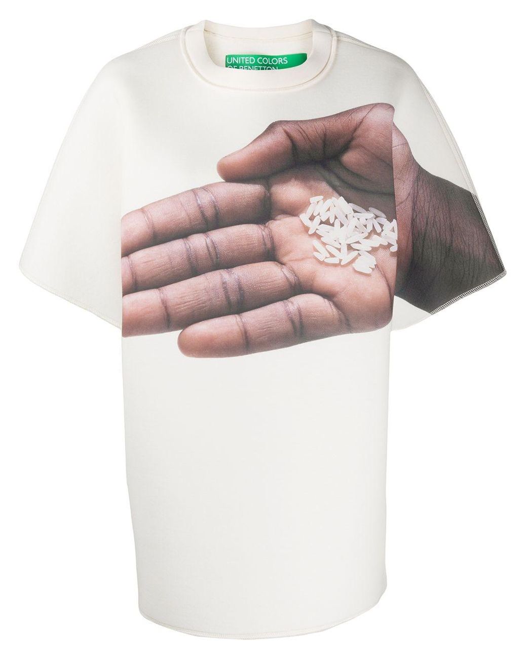 Benetton Hand Print Oversized T-shirt in White | Lyst Australia