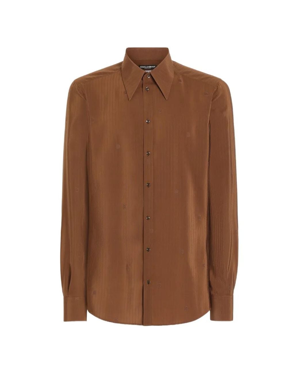 Dolce & Gabbana Brown Silk Shirt for men