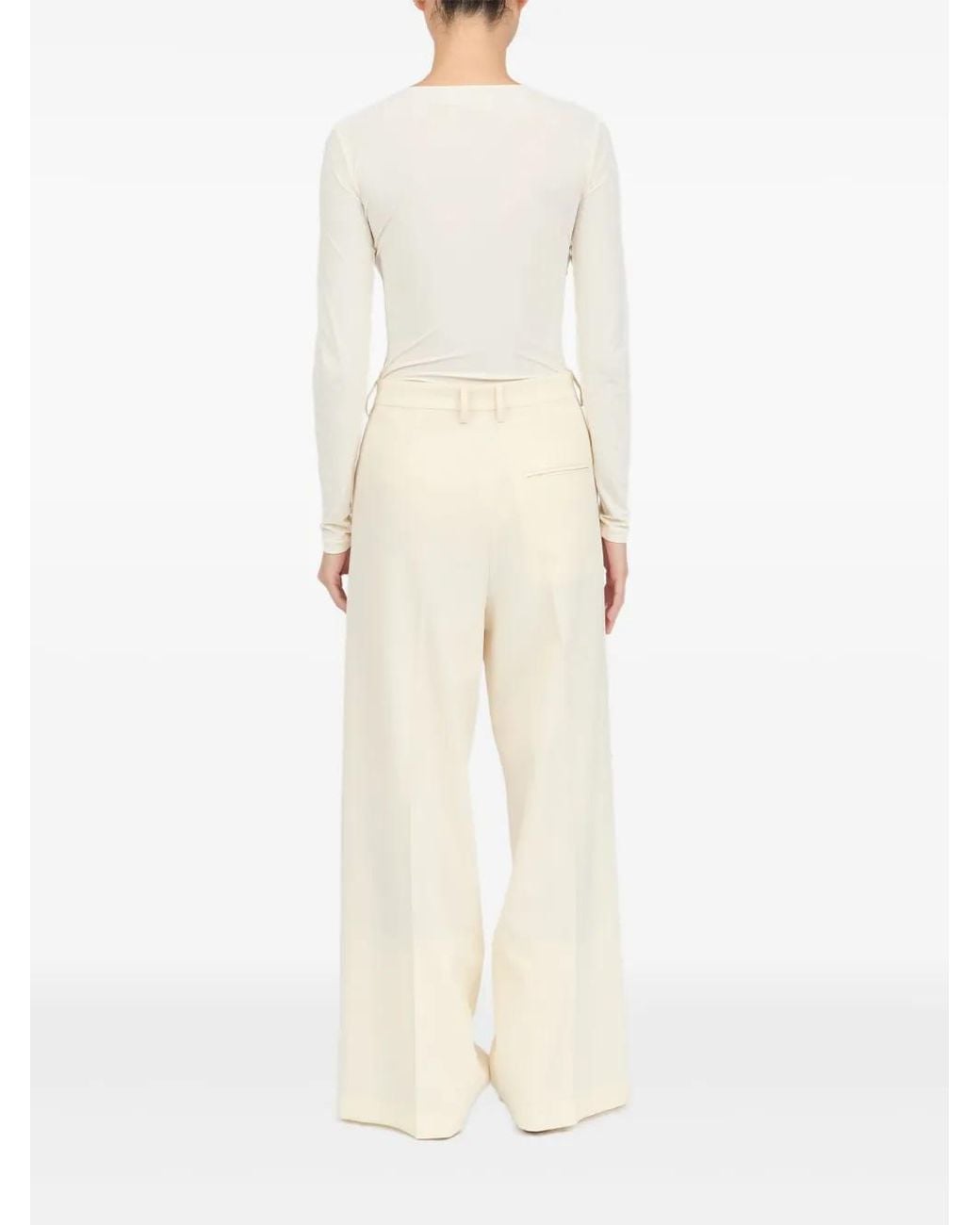 MM6 by Maison Margiela White Light Trousers With Off-Centre Fastening