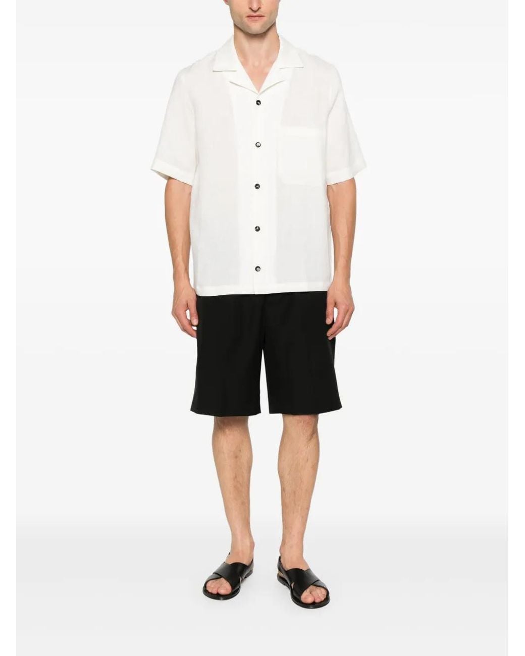 BE ABLE Black Pleated Cotton Shorts for men