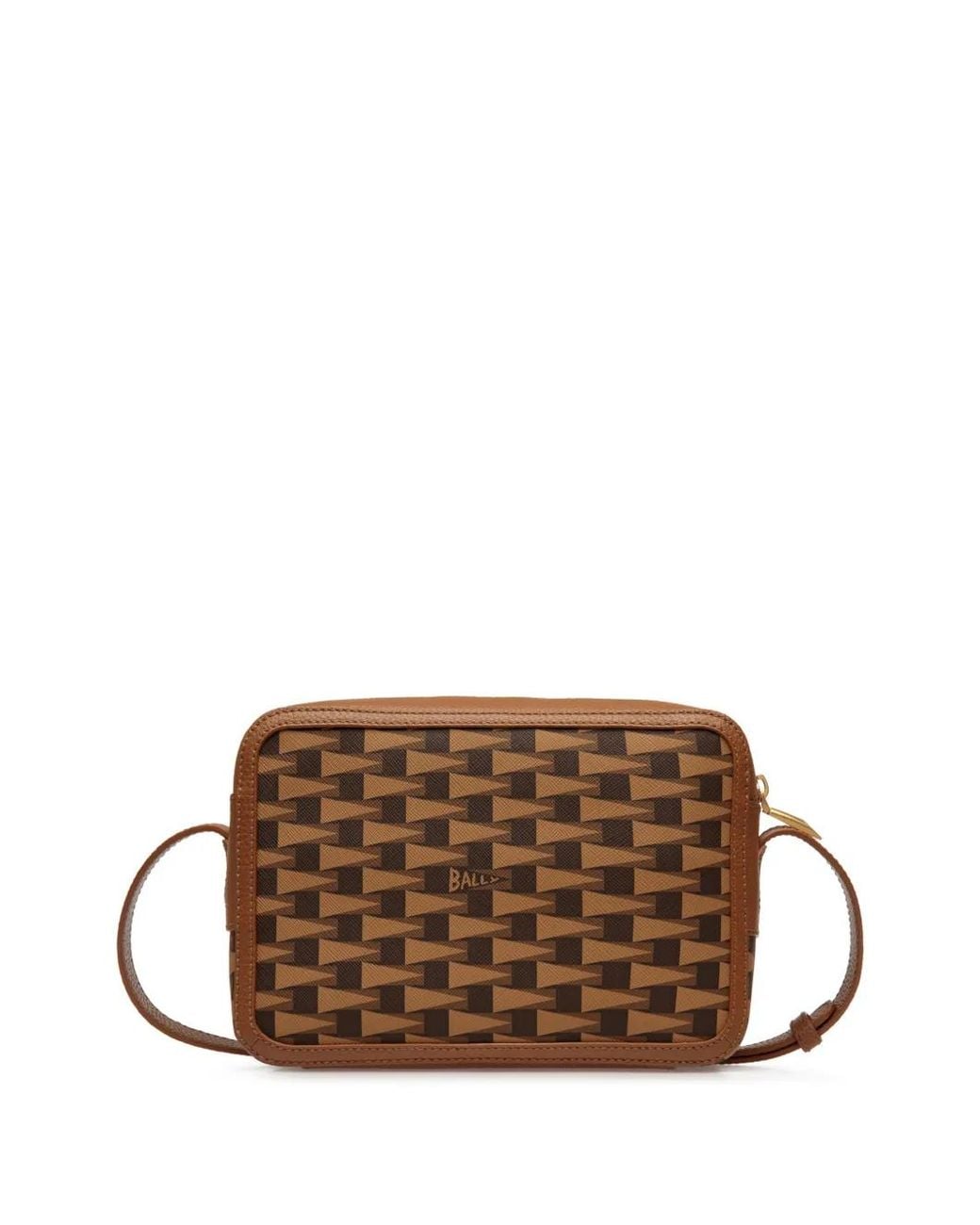 Bally Brown Monogram-Pattern Shoulder Bag for men