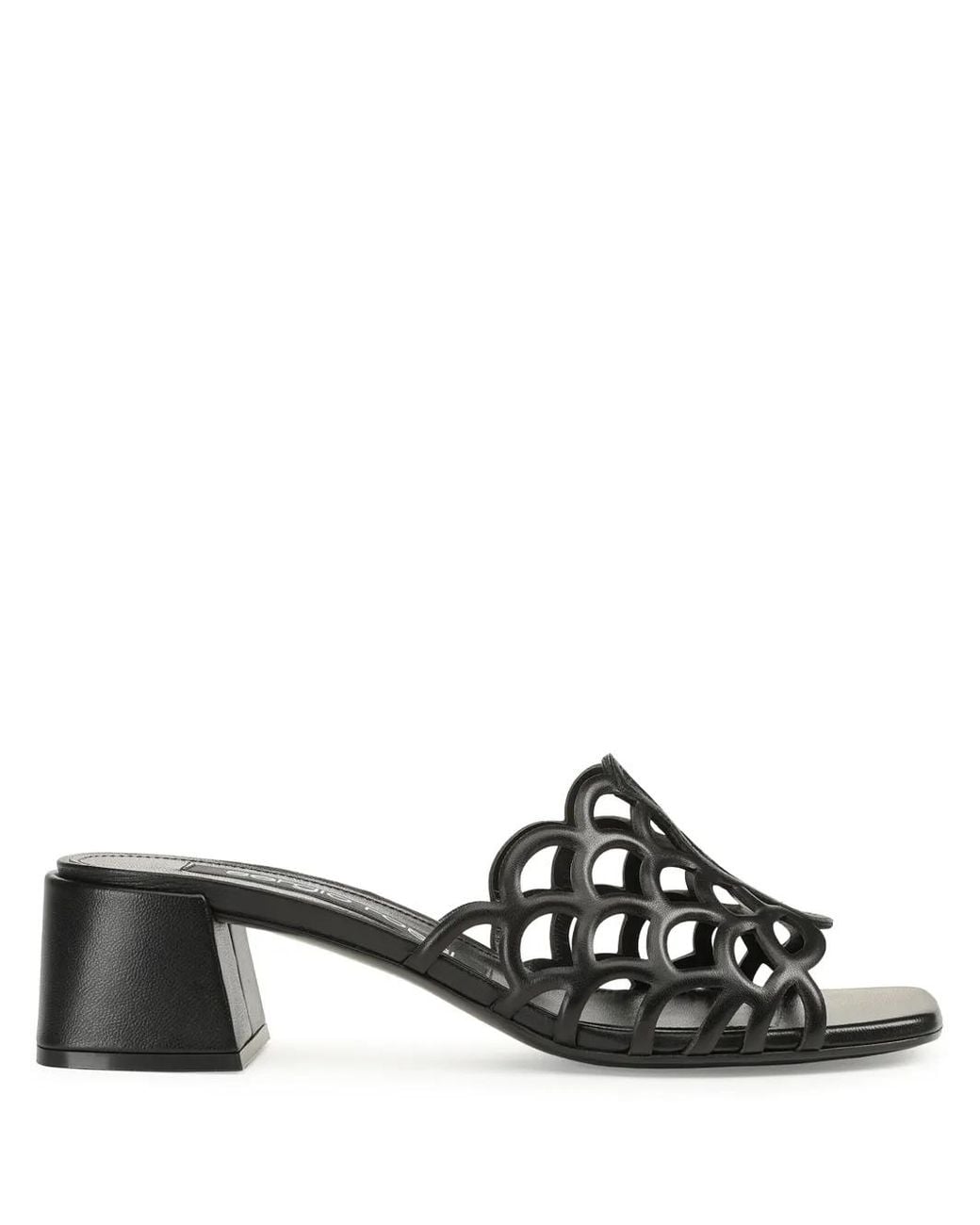 Sergio Rossi Black 45Mm Mermaid Leather Mules