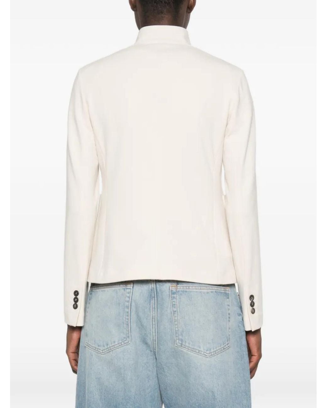 Circolo 1901 Natural Mandarin-Collar Patch-Pocket Jacket