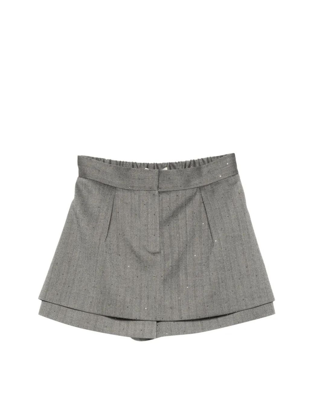 Maje Gray Rhinestone Tailored Skort
