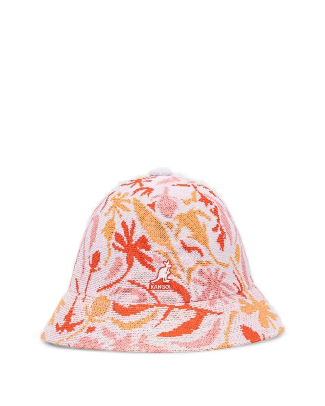 Kangol Red Floral-Intarsia Bucket Hat