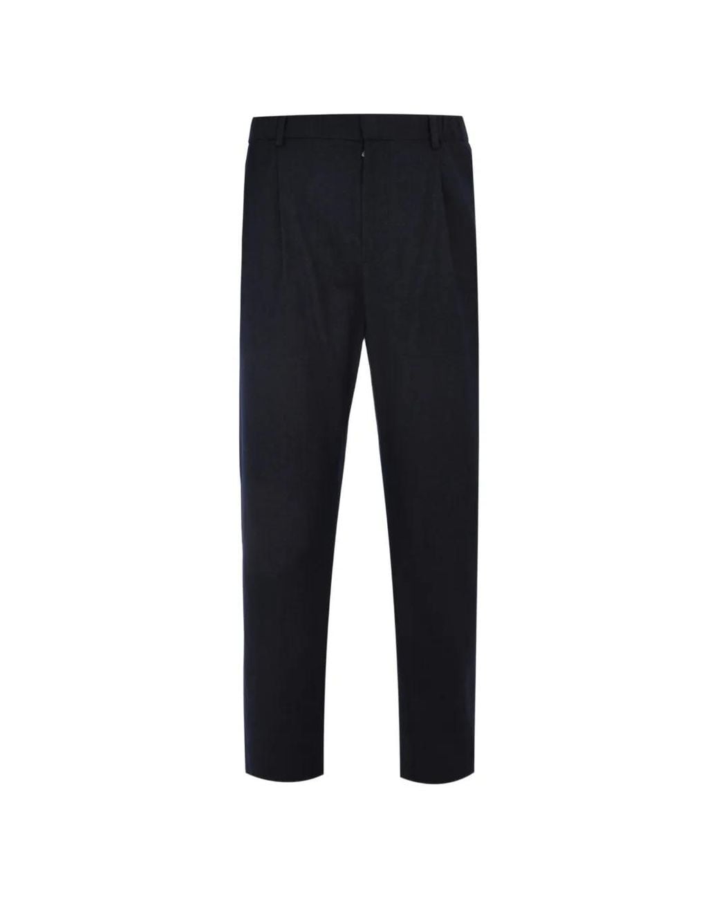 Agnona Blue Pleated Formal Trousers for men