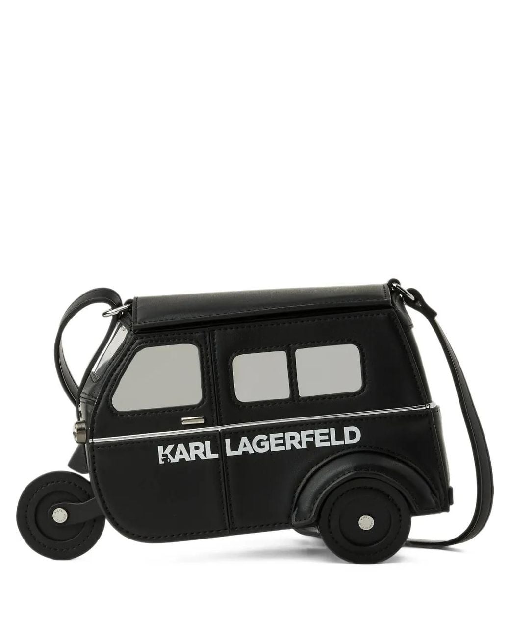 Karl Lagerfeld Black Ikon Motor Shoulder Bag