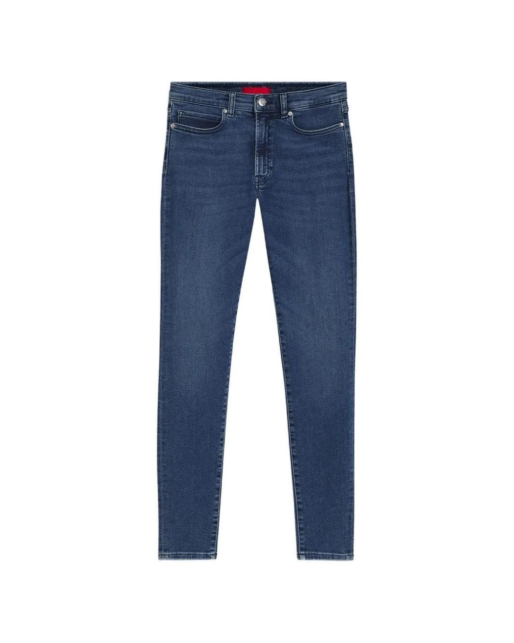 HUGO Blue Logo-Patch Skinny Jeans