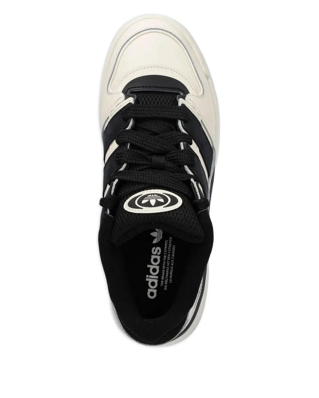Adidas Black Three-Stripes Leather Trainers for men