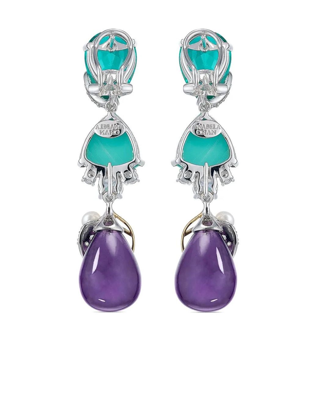 Anabela Chan White 18Kt Vermeil Berry Multi-Stone Earrings