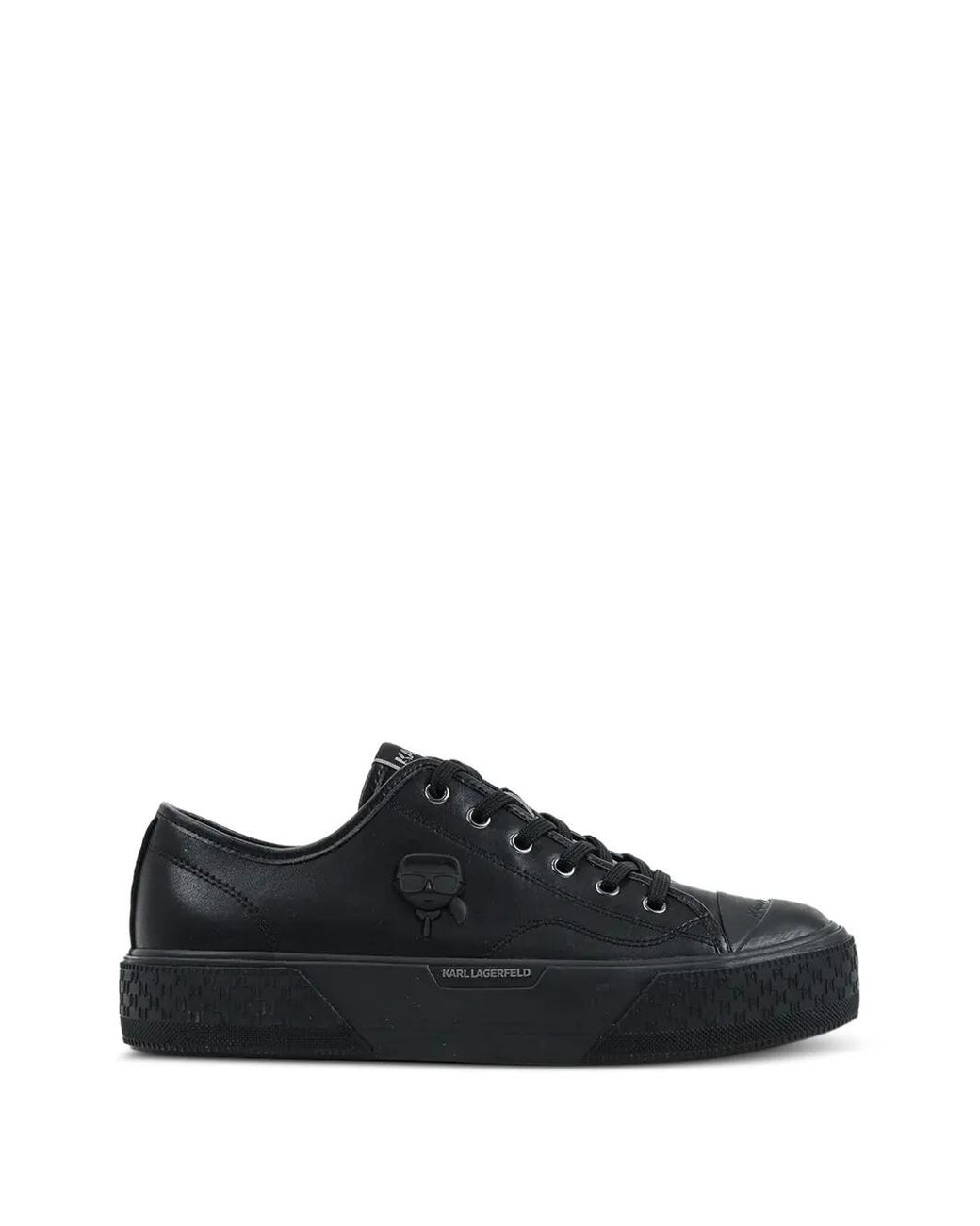 Karl Lagerfeld Black Leather Sneakers for men