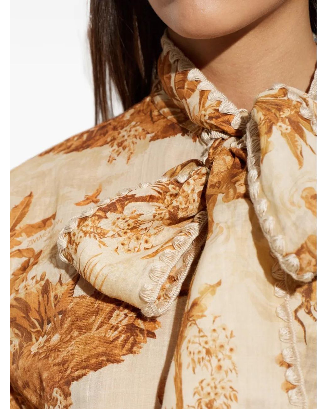 Zimmermann Brown Safari Print Blouse
