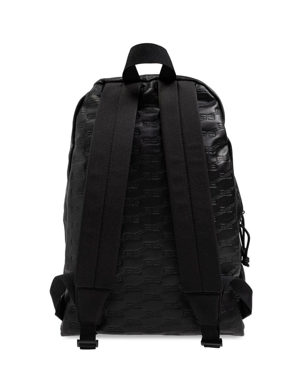 Balenciaga Black Bb Logo-Embossed Leather Backpack for men
