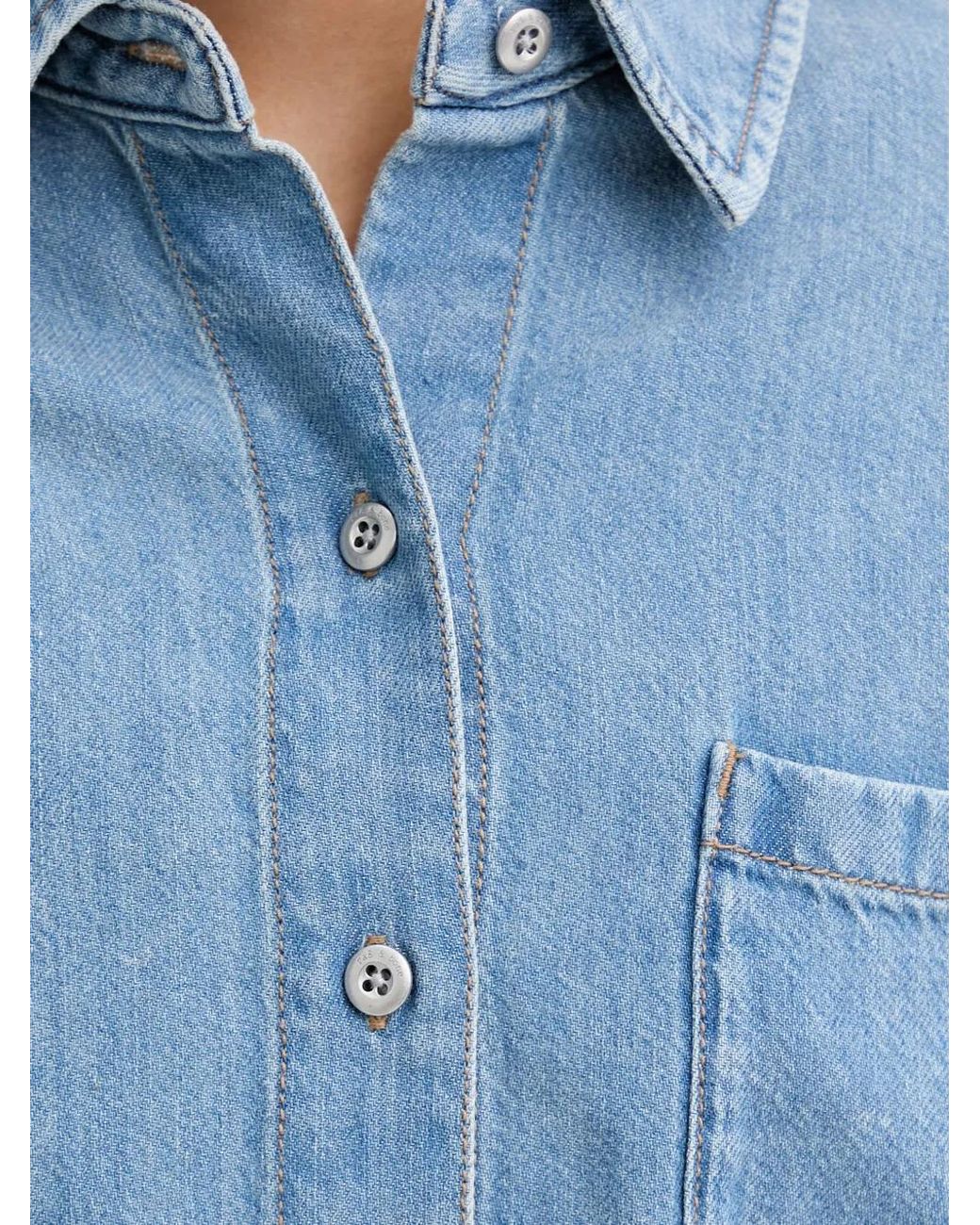 Rag & Bone Blue Chemise À Poche Plaquée